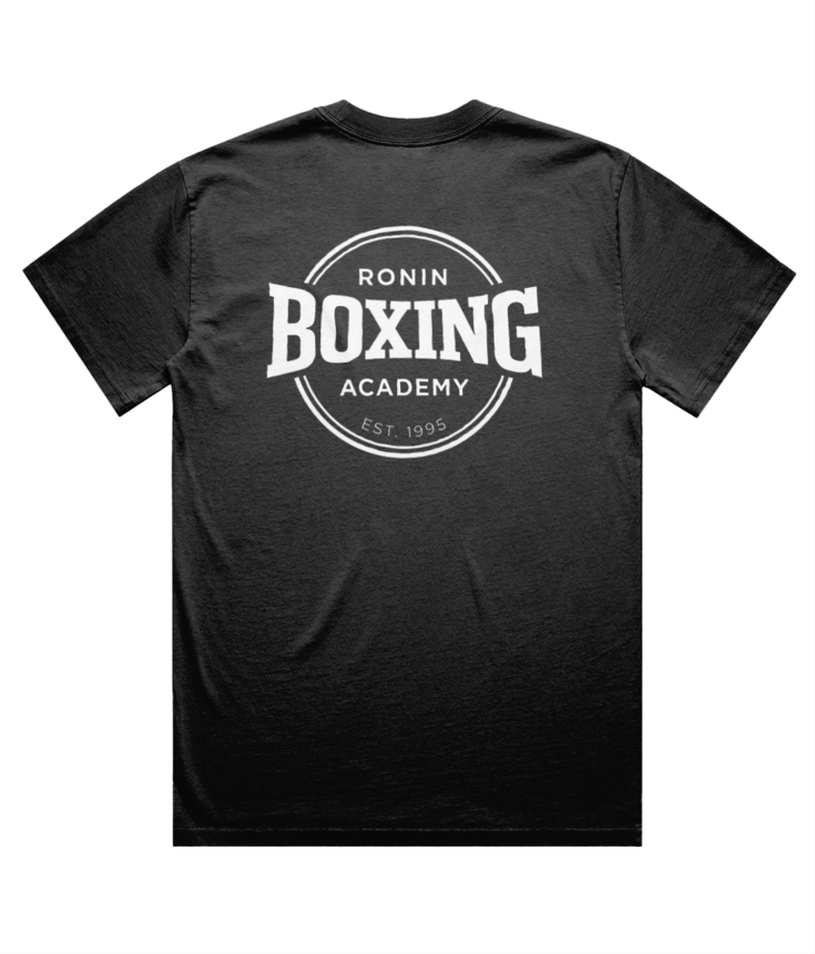 Ronin pump-cover tee with 25cm upper-back logo